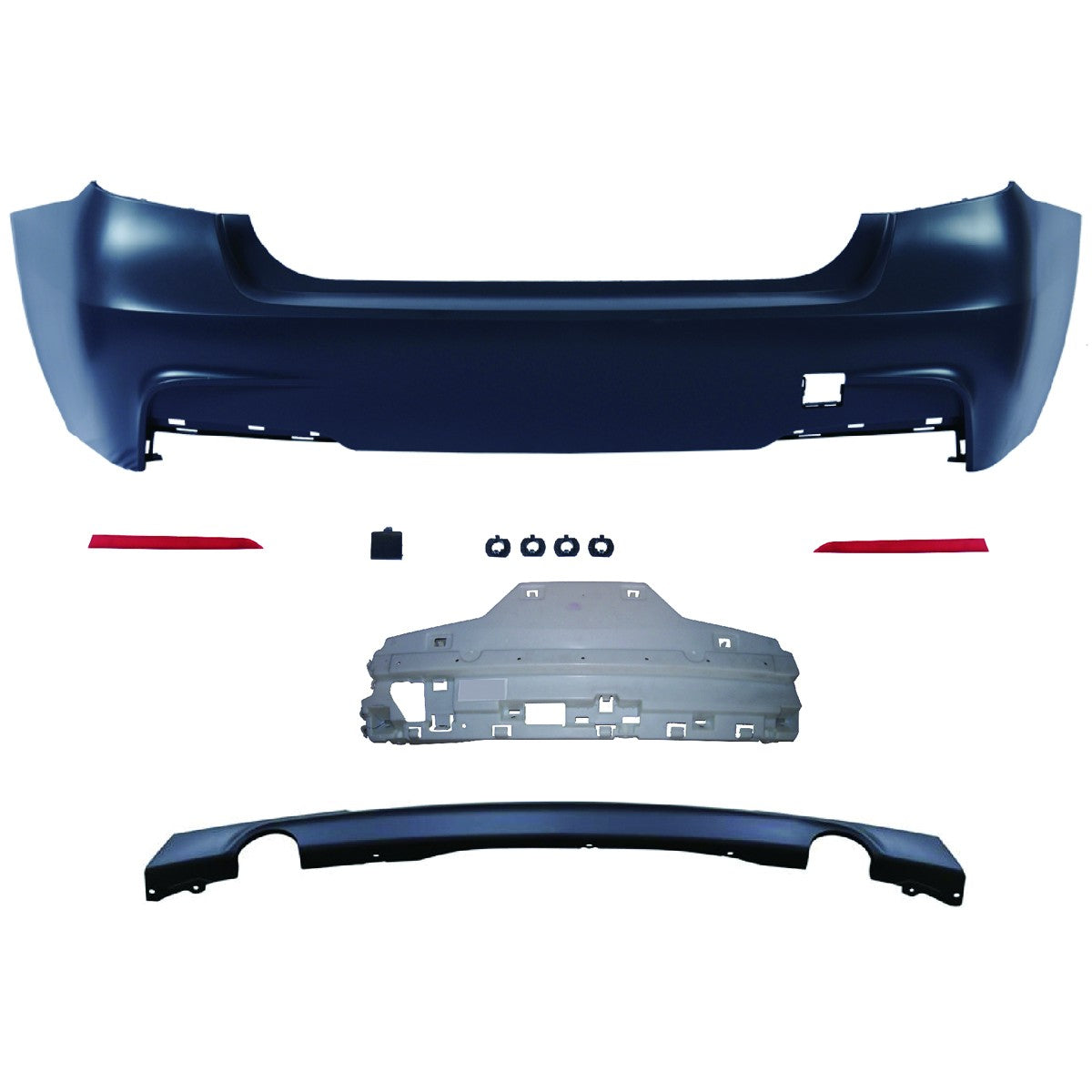 Heckstoßstange Sport mit Diffusor passend für BMW 3 (F30) Limousine 2011-2018