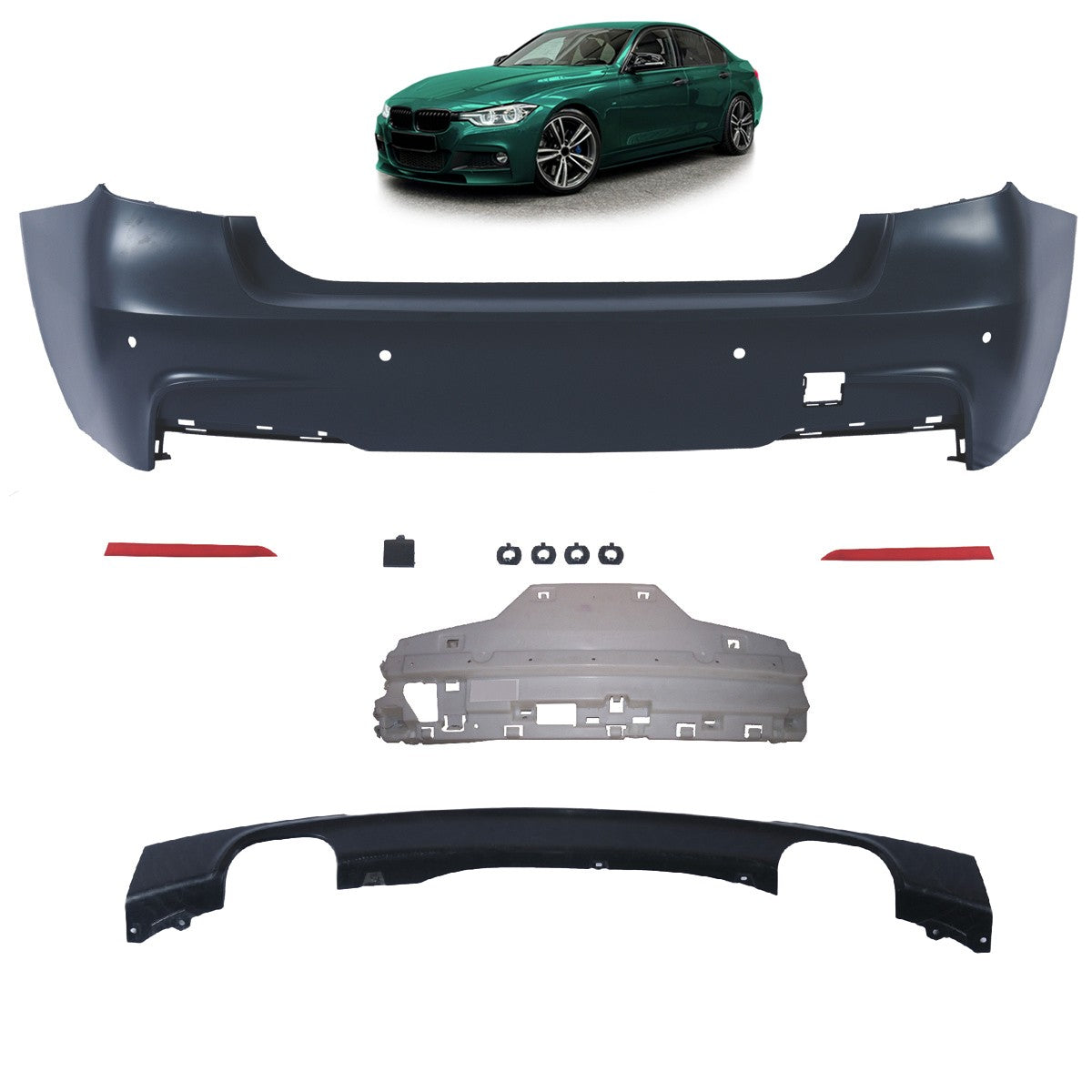 Heckstoßstange mit PDC passend für BMW 3er F30 Limousine 2011-2018