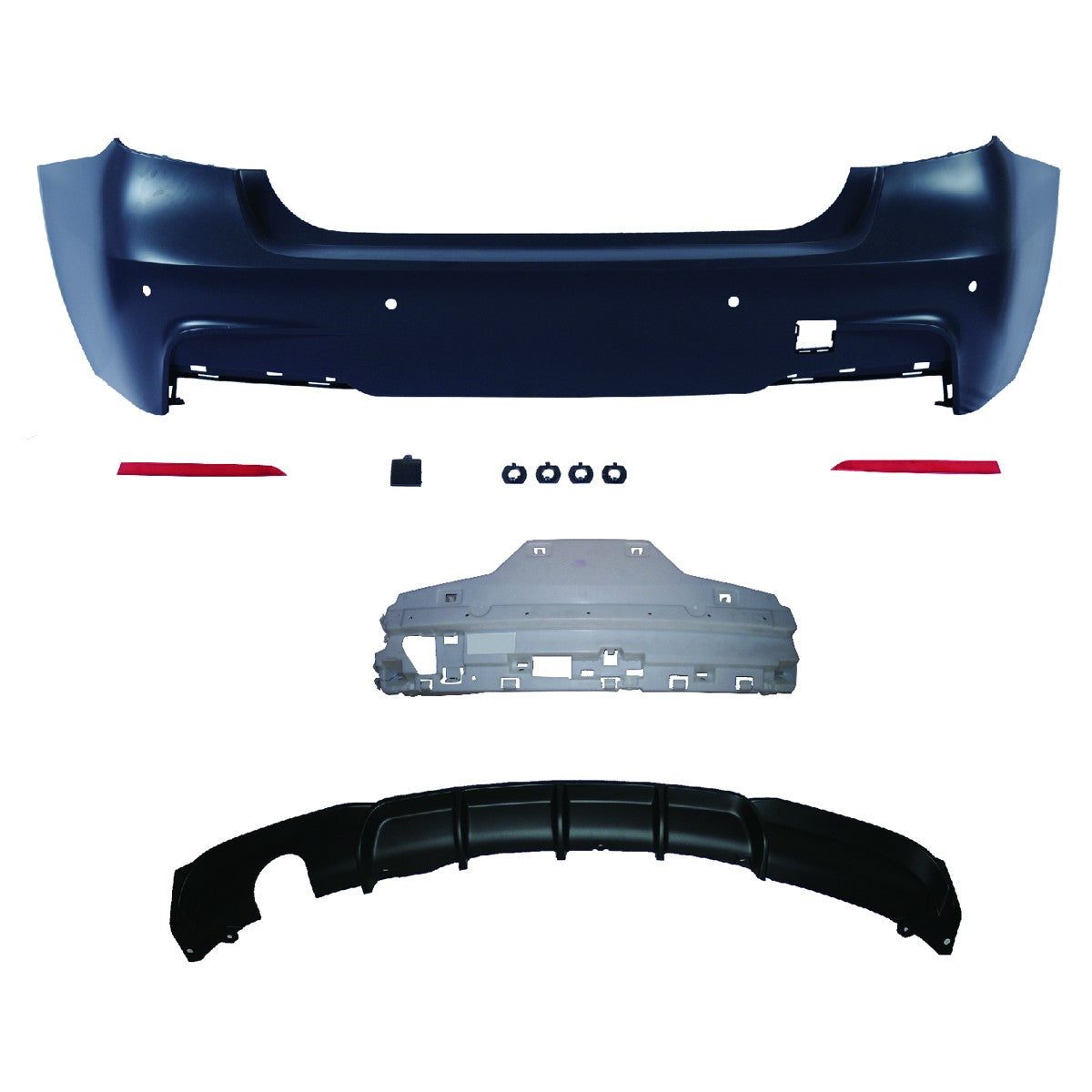 Heckstoßstange mit PDC Diffusor passend für BMW 3er F30 Limousine 2011-2018