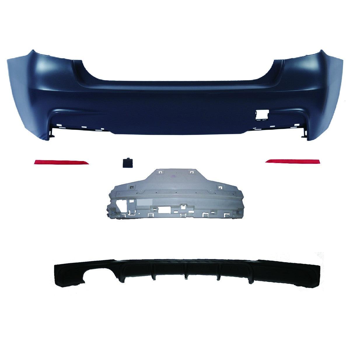 Heckstoßstange Sport mit Diffusor passend für BMW 3 (F30) Limousine 2011-2018
