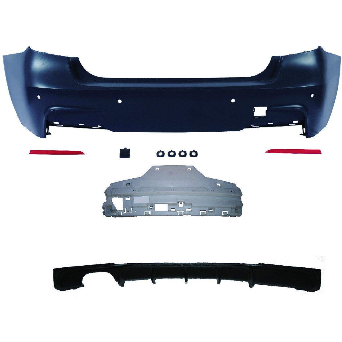 Sportheckstoßstange mit Diffusor passend für BMW 3er (F30) Limousine 2011-2018