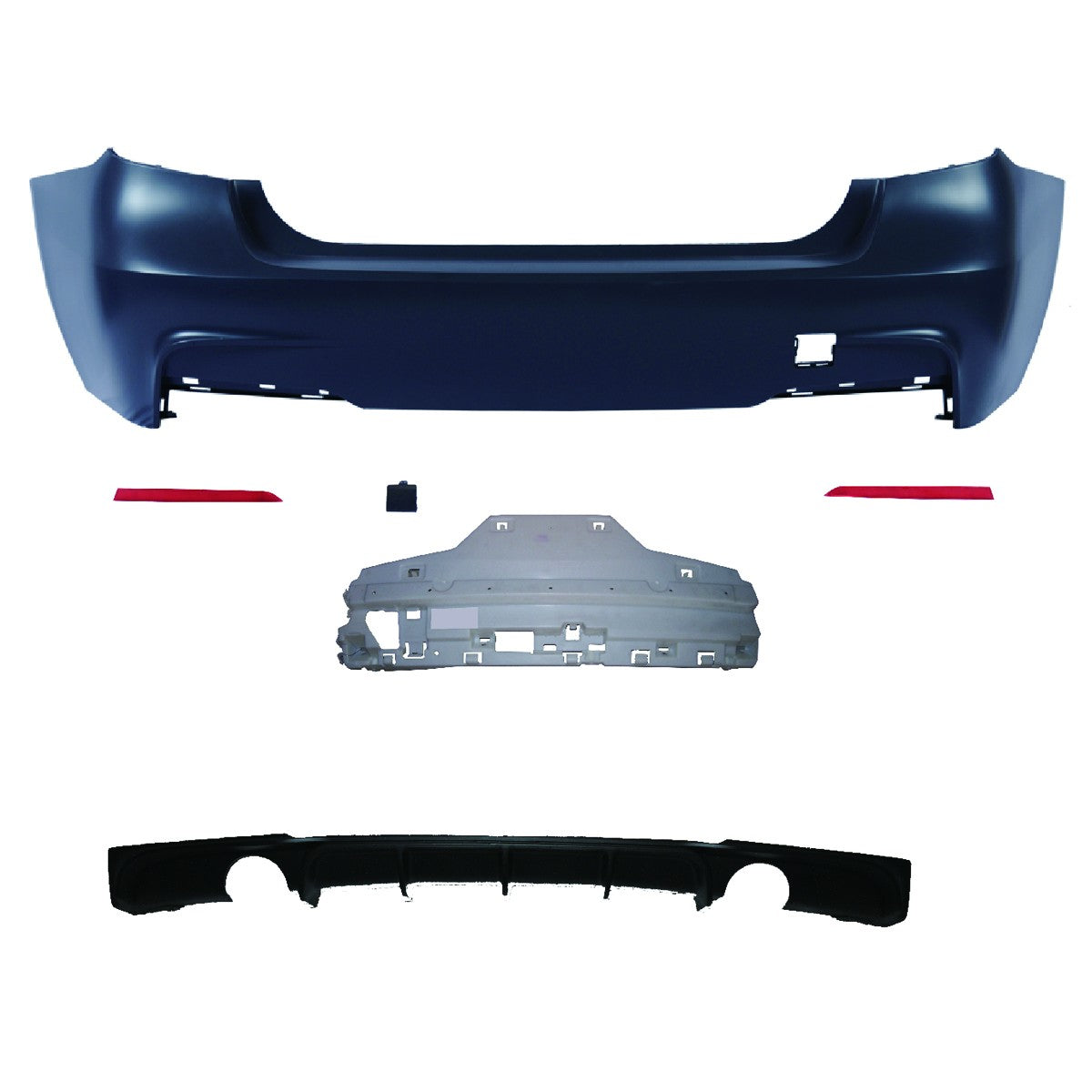 Heckstoßstange Sport mit Diffusor passend für BMW 3 (F30) Limousine 2011-2018