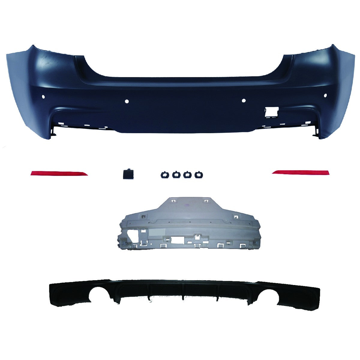Heckstoßstange Sport mit Diffusor & PDC passend für BMW 3 (F30) Limousine 2011-2018