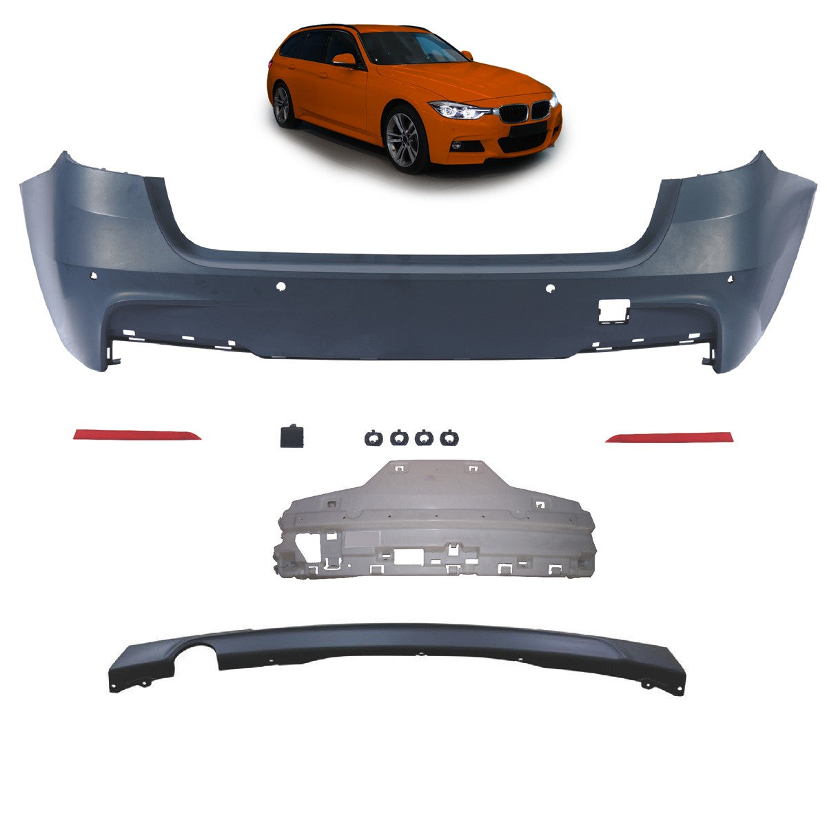 Heckstoßstange mit Diffusor passend für BMW 3er F31 11-18
