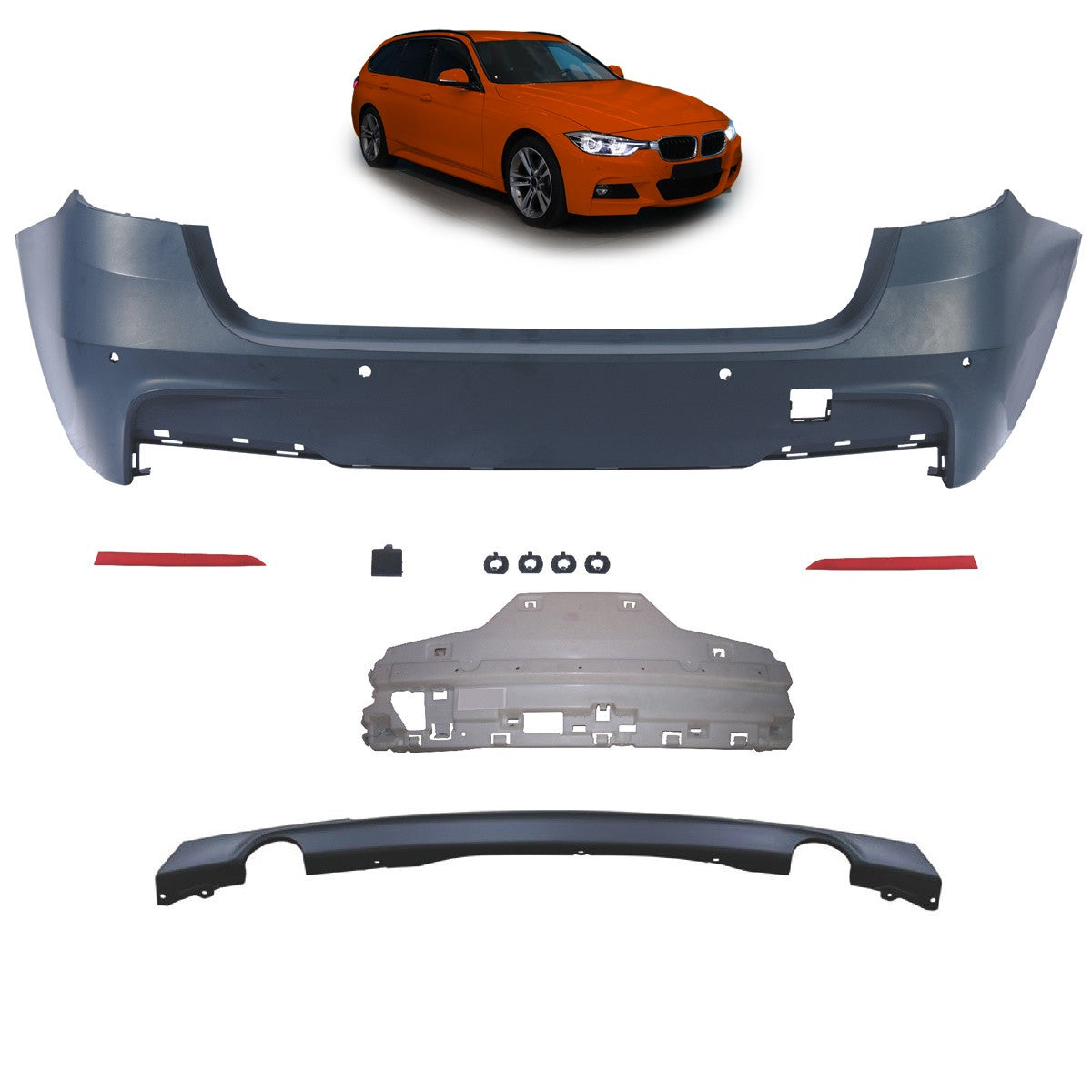 Sportheckstoßstange mit Diffusor passend für BMW 3er (F31) Touring 2011-2018