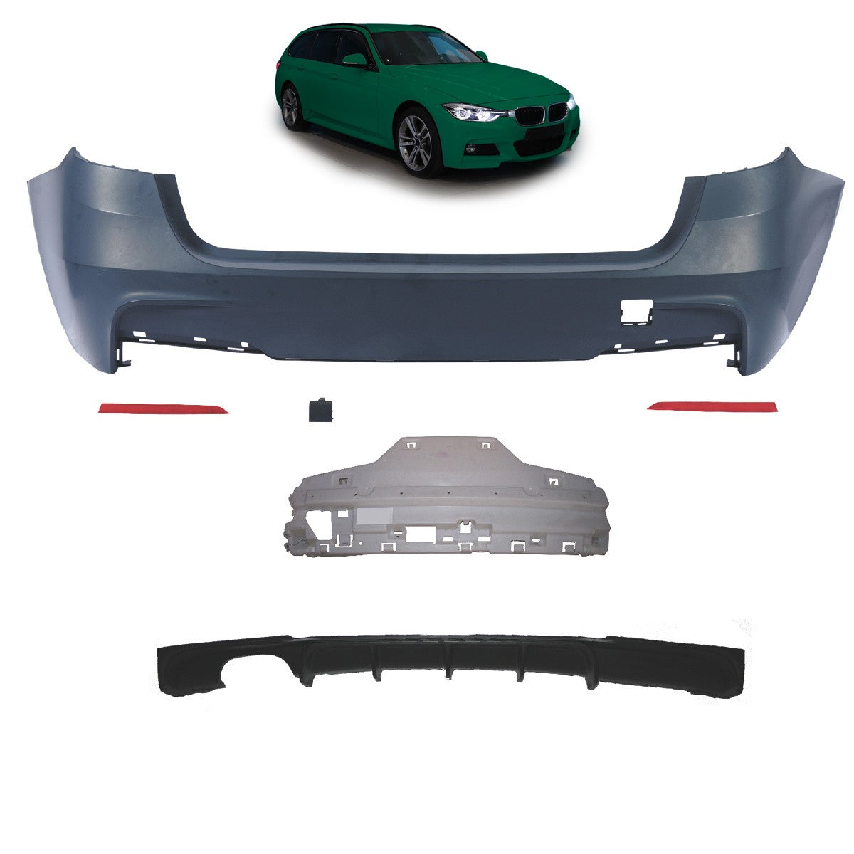 Sportheckstoßstange mit Diffusor passend für BMW 3er F31 Touring 2011-2019