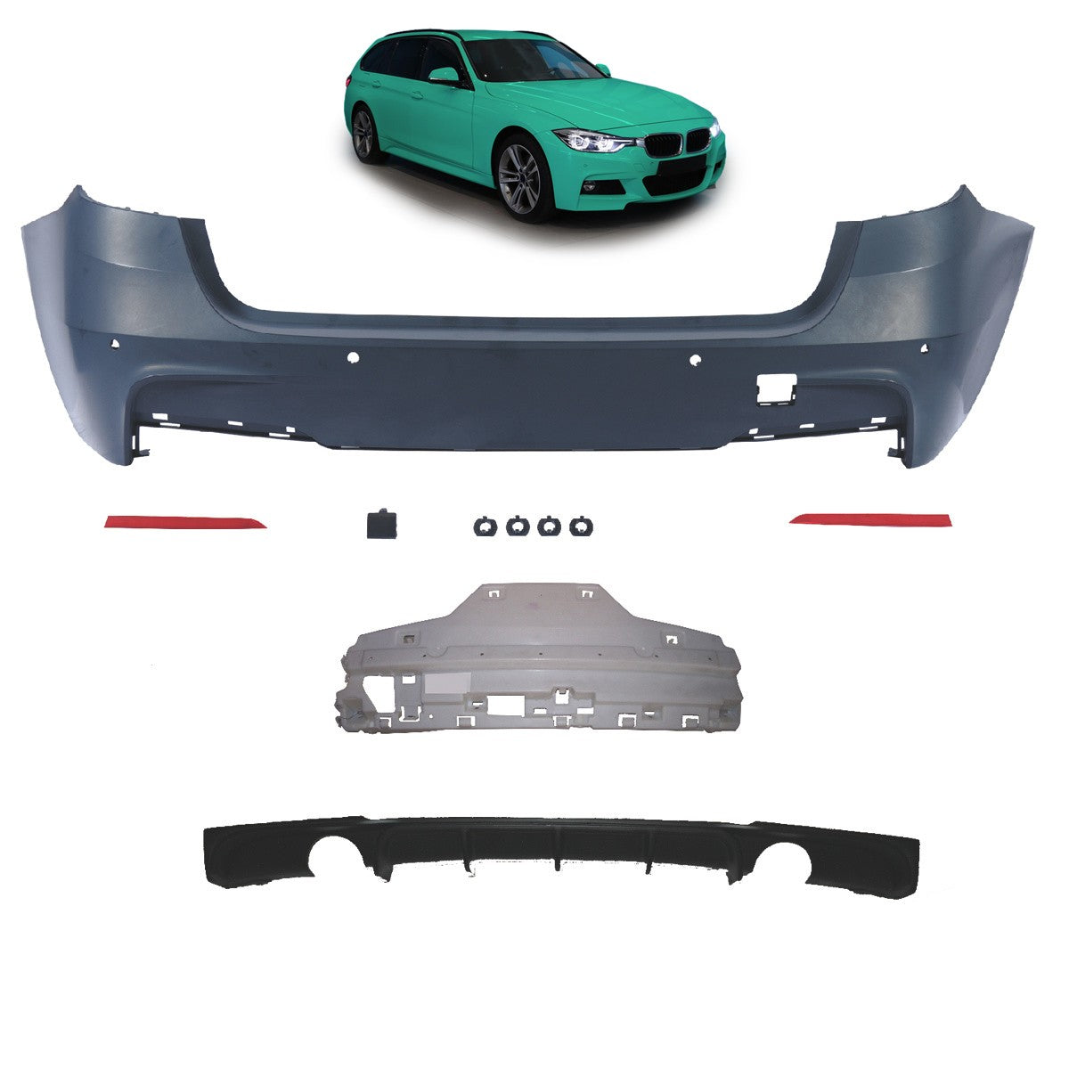 Sportheckstoßstange mit Diffusor passend für BMW 3er F31 Touring 2012-2019