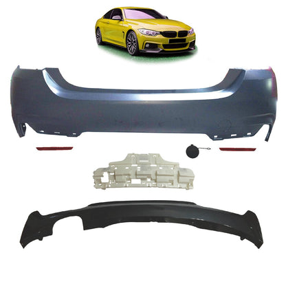 Sport-Heckstoßstange mit Diffusor passend für BMW 4er F32 F33 2013-2020