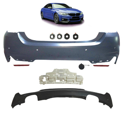 Sport-Heckstoßstange mit Diffusor passend für BMW 4er F32 F33 2013-2020
