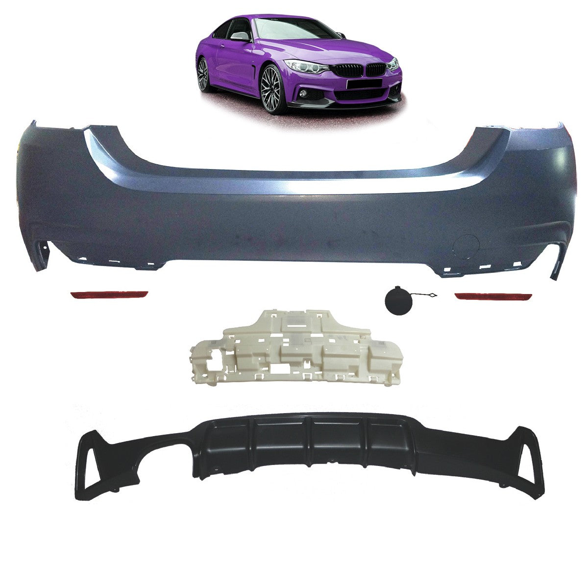Sportheckstoßstange mit Diffusor passend für BMW 4er F32 F33 2013-2020