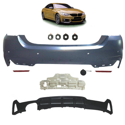 Sport-Heckstoßstange mit Diffusor passend für BMW 4er F32 F33 2013-2020