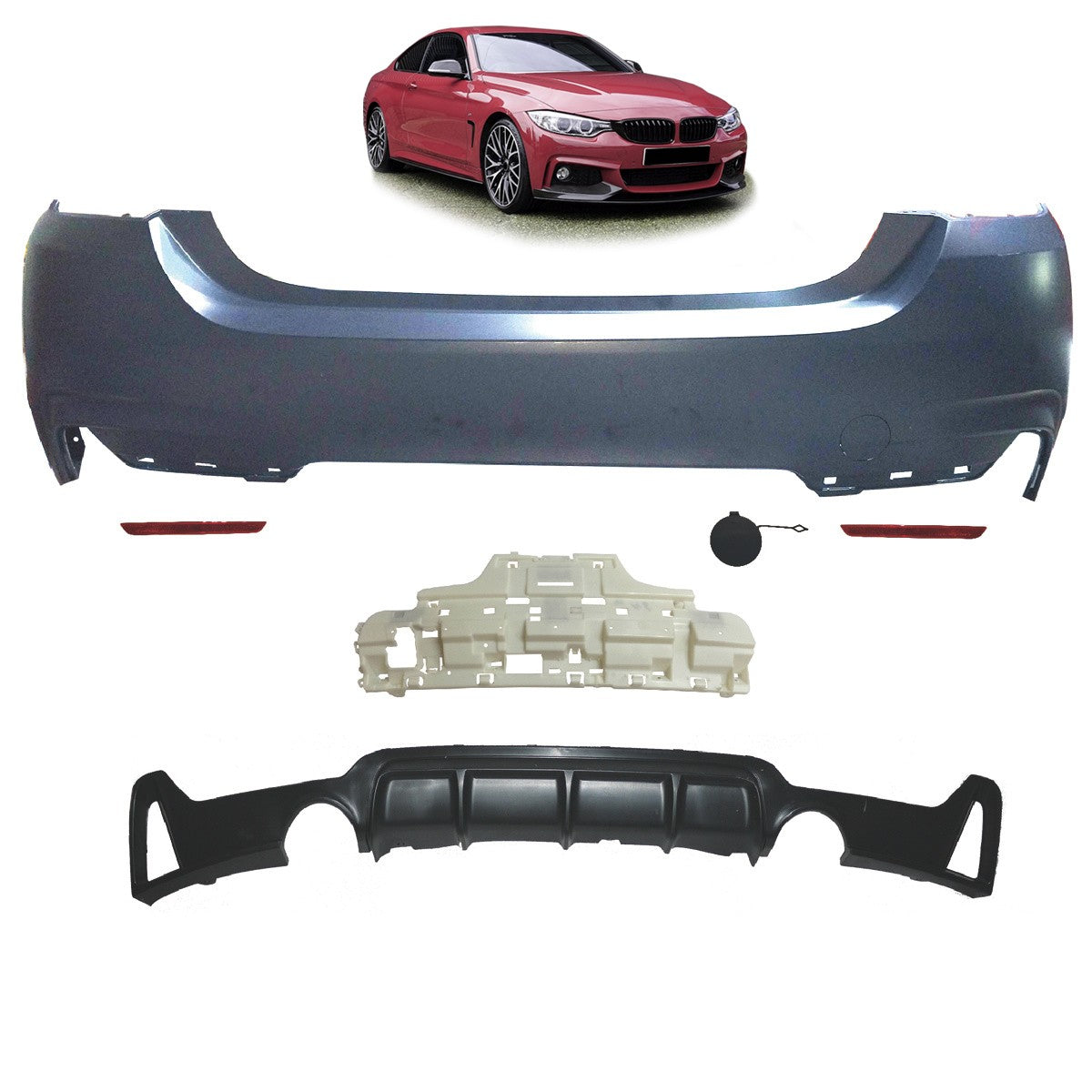 Sportheckstoßstange mit Diffusor passend für BMW 4er F32 F33 2013-2020