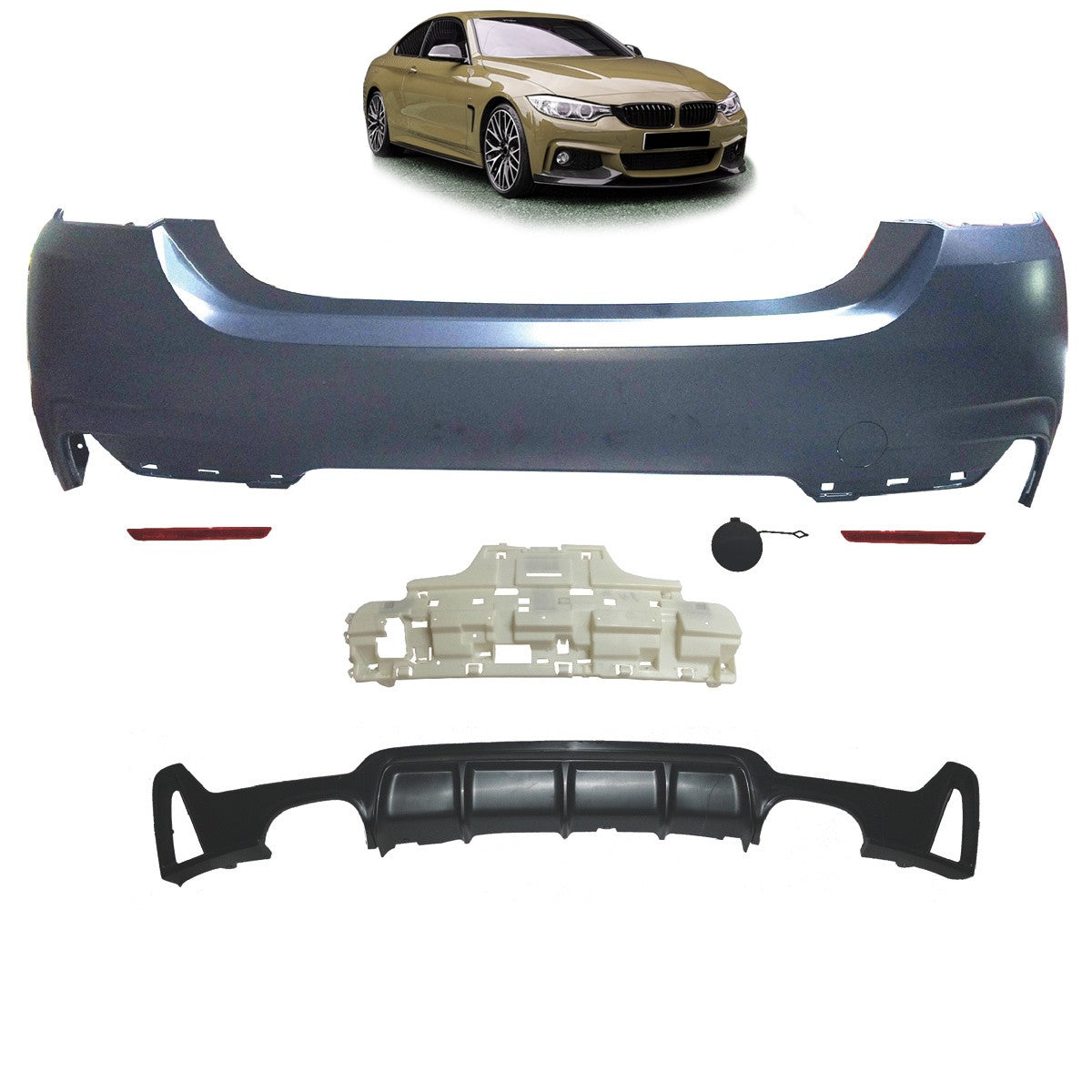 Sportheckstoßstange & Diffusor passend für BMW 4er F32 F33 2013-2020