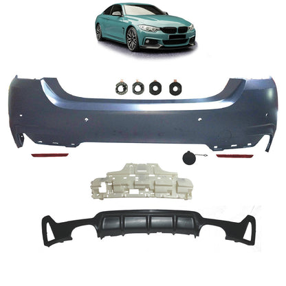 Sport-Heckstoßstange mit Diffusor passend für BMW 4er F32 F33 2013-2020