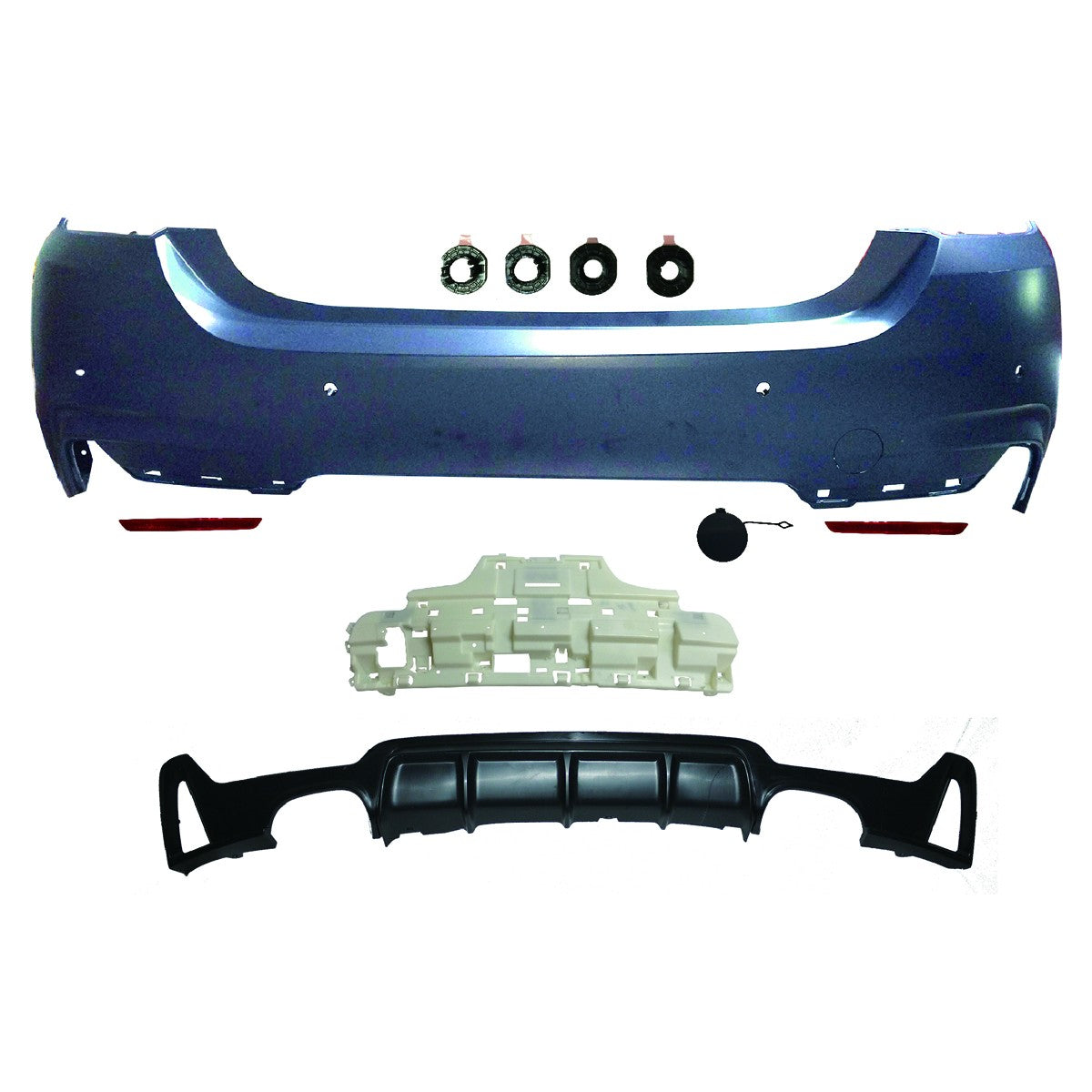 Sport-Heckstoßstange mit Diffusor passend für BMW 4er F32 F33 2013-2020