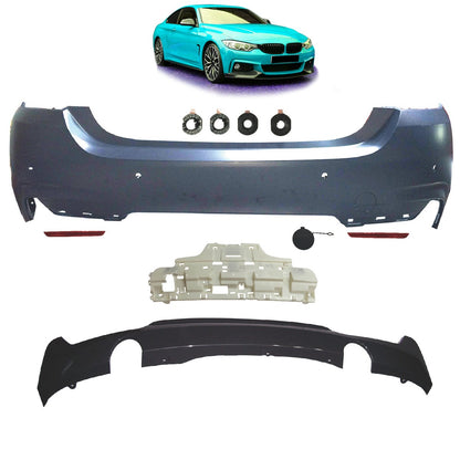 Sport-Heckstoßstange mit Diffusor passend für BMW 4er F32 F33 2013-2020