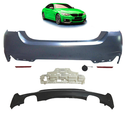 Sport-Heckstoßstange mit Diffusor passend für BMW 4er F32 F33 2013-2020
