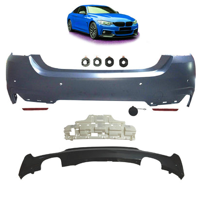 Sport-Heckstoßstange mit Diffusor passend für BMW 4er F32 F33 2013-2020