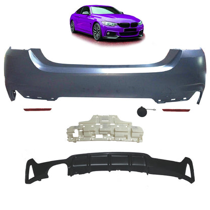 Sport-Heckstoßstange mit Diffusor passend für BMW 4er F32 F33 2013-2020