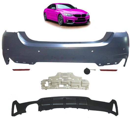 Sport-Heckstoßstange mit Diffusor passend für BMW 4er F32 F33 2013-2020