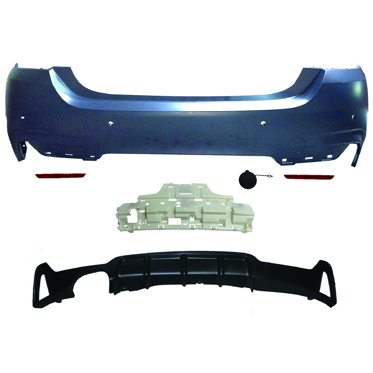 Sport-Heckstoßstange mit Diffusor passend für BMW 4er F32 F33 2013-2020