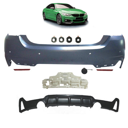 Sport-Heckstoßstange mit Diffusor passend für BMW 4er F32 F33 2013-2020