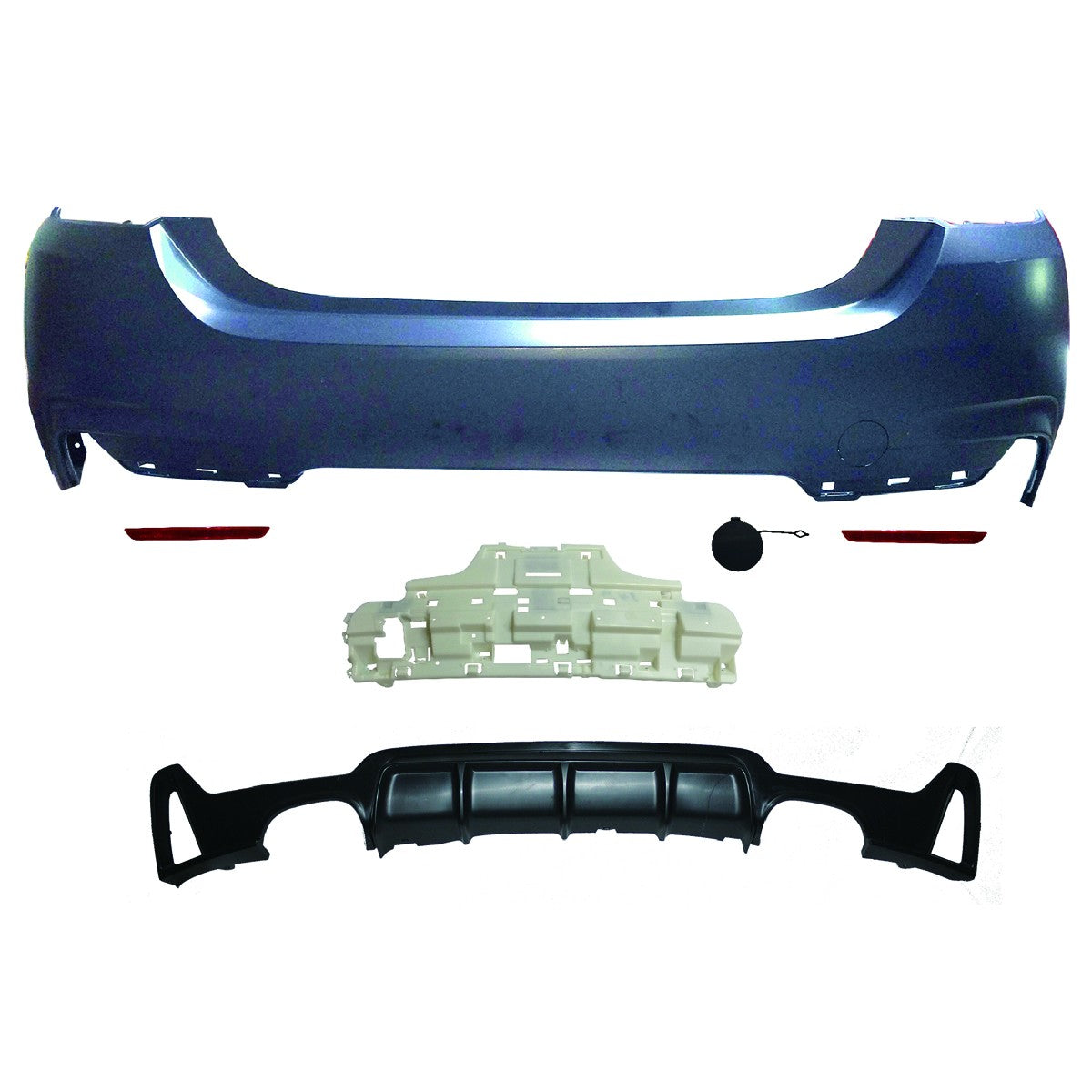 Sport-Heckstoßstange mit Diffusor passend für BMW 4er F32 F33 2013-2020