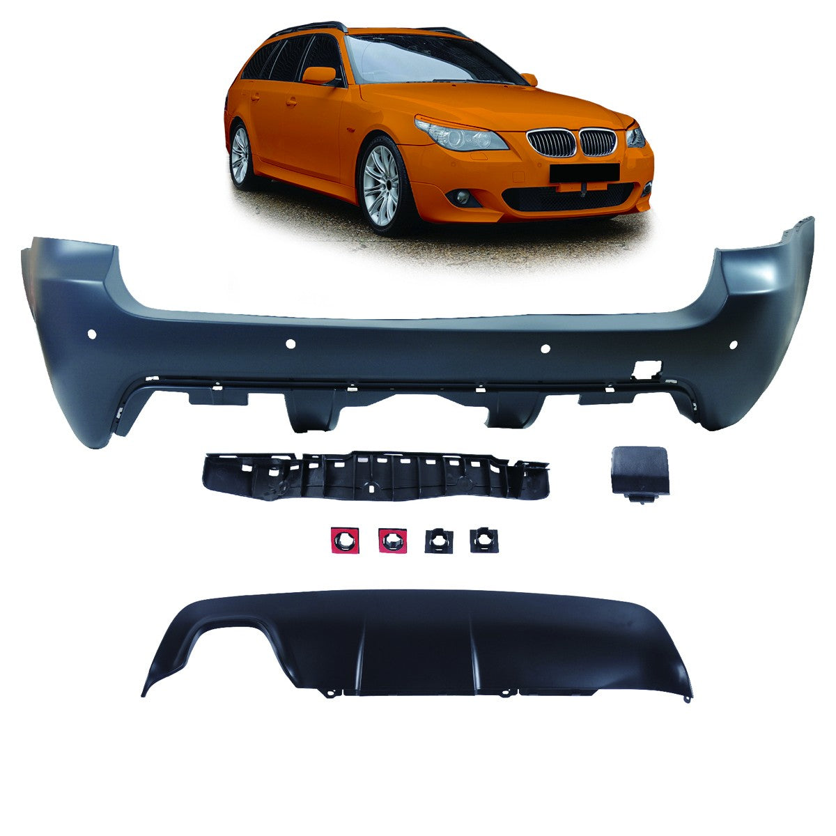 Heckstoßstange mit Diffusor passend für BMW 5er E61 2007-2010