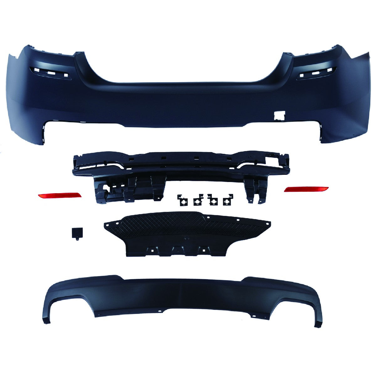 Heckstoßstange Sport mit Diffusor passend für BMW 5 (F10) Limousine 2010-2017