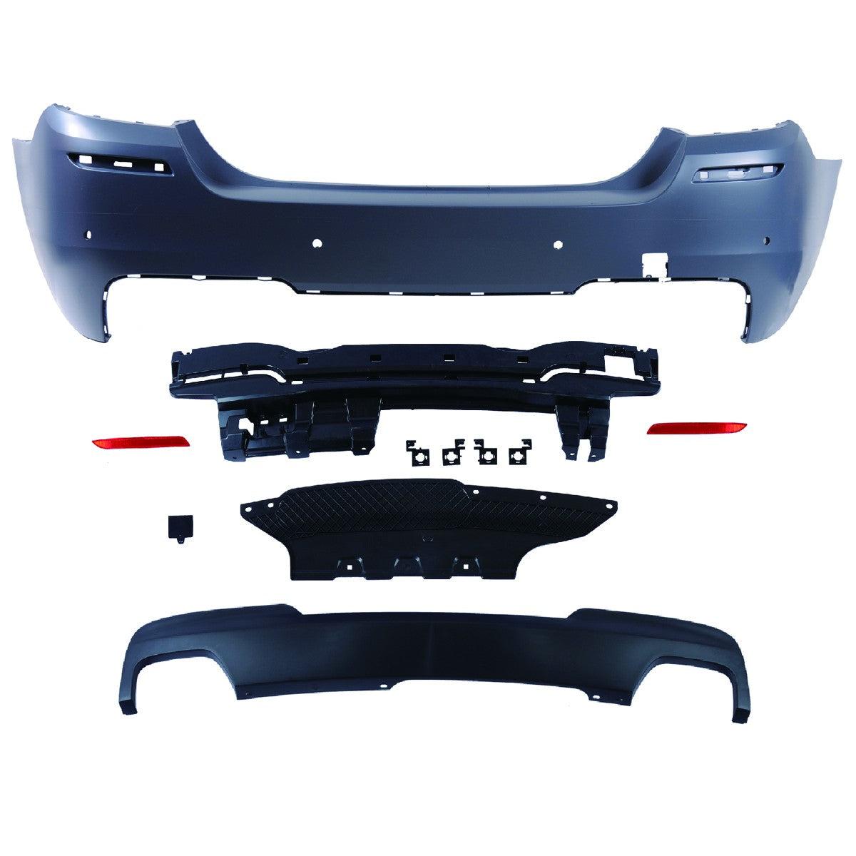 Heckstoßstange Sport mit Diffusor passend für BMW 5 (F10) Limousine 2010-2017