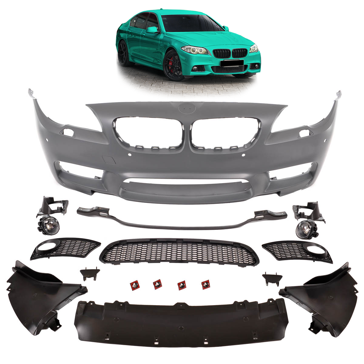 Frontstoßstange mit PDC SRA Nebelscheinwerfer passend für BMW 5er F10 F11 2010-2013