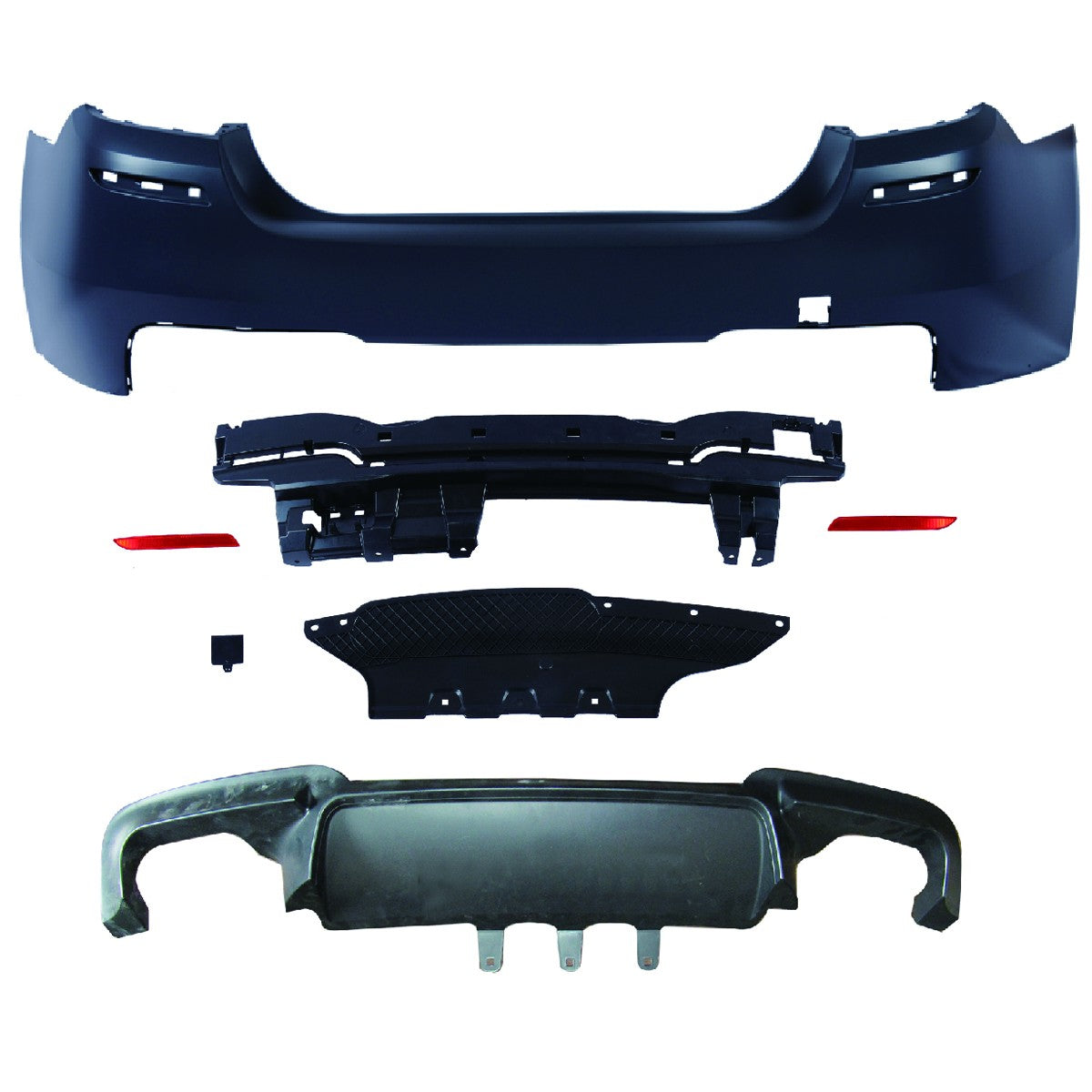 Heckstoßstange Sport mit Diffusor passend für BMW 5er F10 Limousine 2010-2013