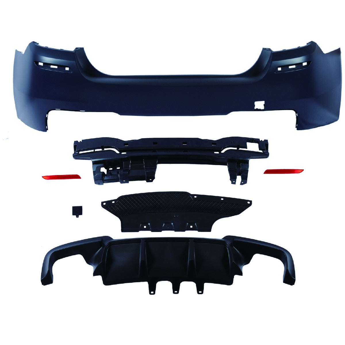 Heckstoßstange Sport mit Diffusor passend für BMW 5er (F10) Limousine 2010-2017