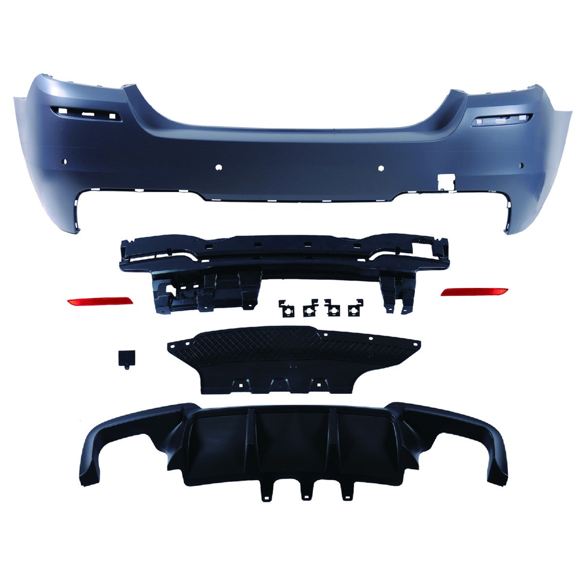 Heckstoßstange Sport mit Diffusor passend für BMW 5 (F10) Limousine 2010-2017