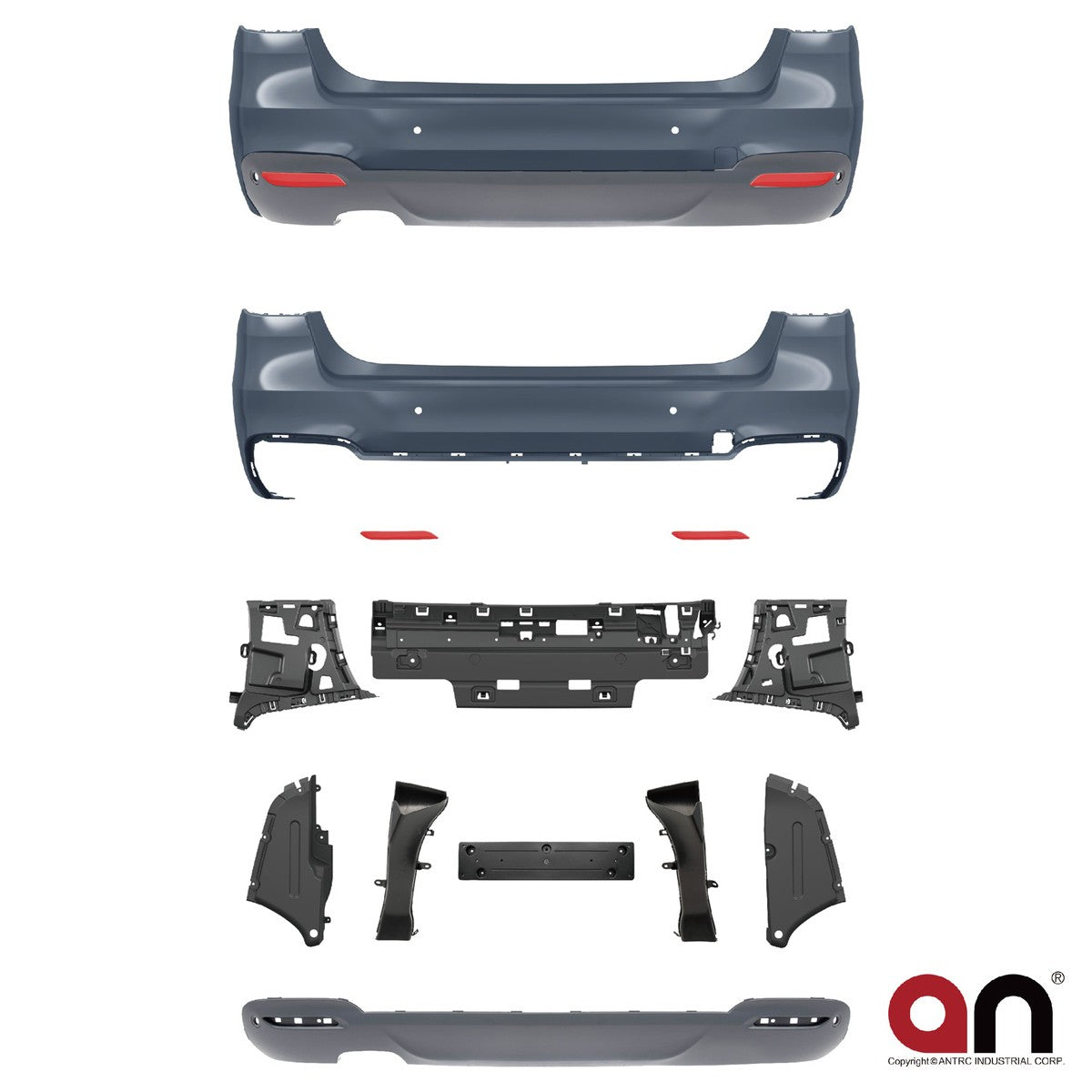 Heckstoßstange mit Diffusor passend für BMW 3er GT (F34) 2012-2018