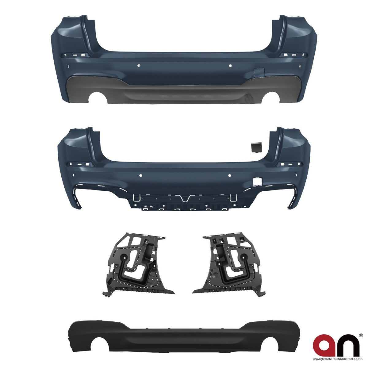 Sport Heckstoßstange mit Diffusor passend für BMW 5er GT (F07) 2013-2017