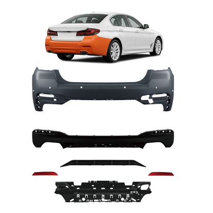 Heckstoßstange mit Diffusor und PDC passend für BMW 5 (G30) Limousine 2020-2023