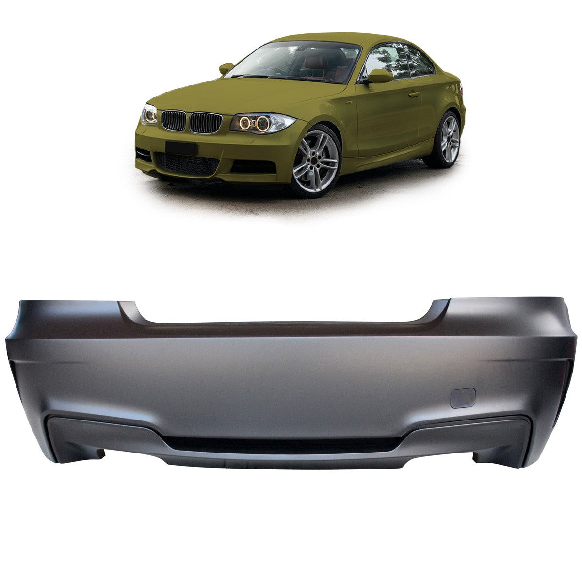 Heckstoßstange mit Quad-Diffusor passend für BMW 1er E82 E88 2007-2013