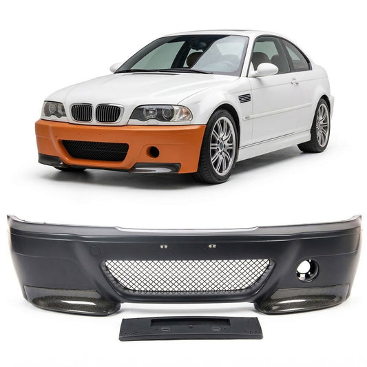 Frontstoßstange mit Carbon-Splittern passend für BMW E46 M3 Coupé/Cabrio 00-06
