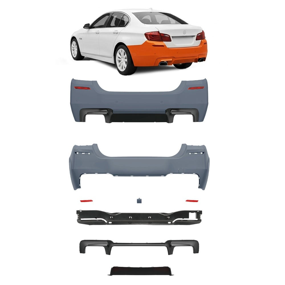Heckstoßstange mit PDC Diffusor passend für BMW 5er F10 Limousine 2010-2017