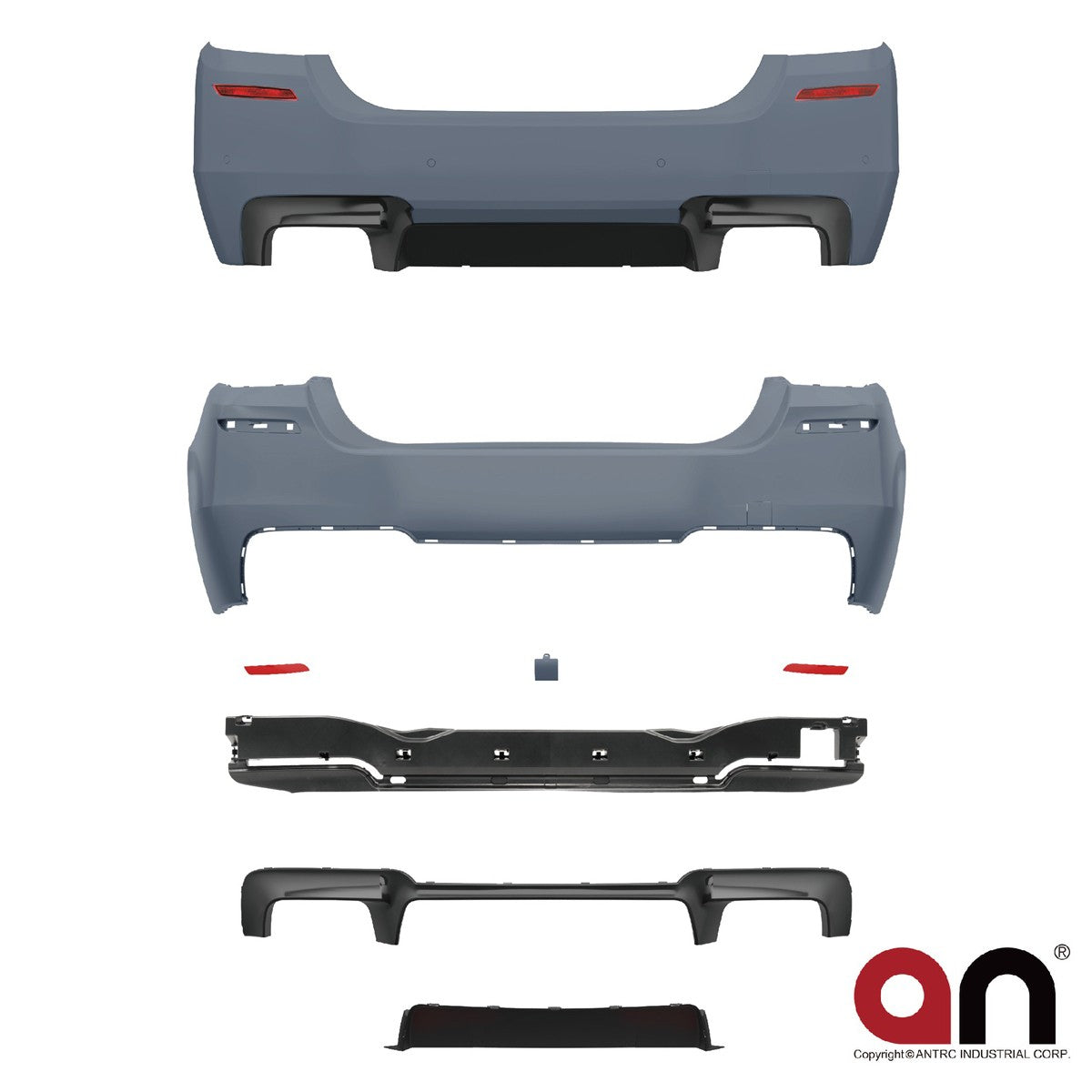 Heckstoßstange mit PDC Diffusor passend für BMW 5er F10 Limousine 2010-2017