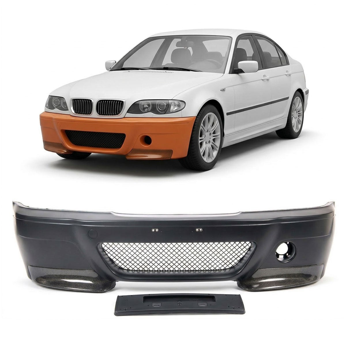 Frontstoßstange Carbon-Splitter passend für BMW 3er E46 Limousine Touring 00-06