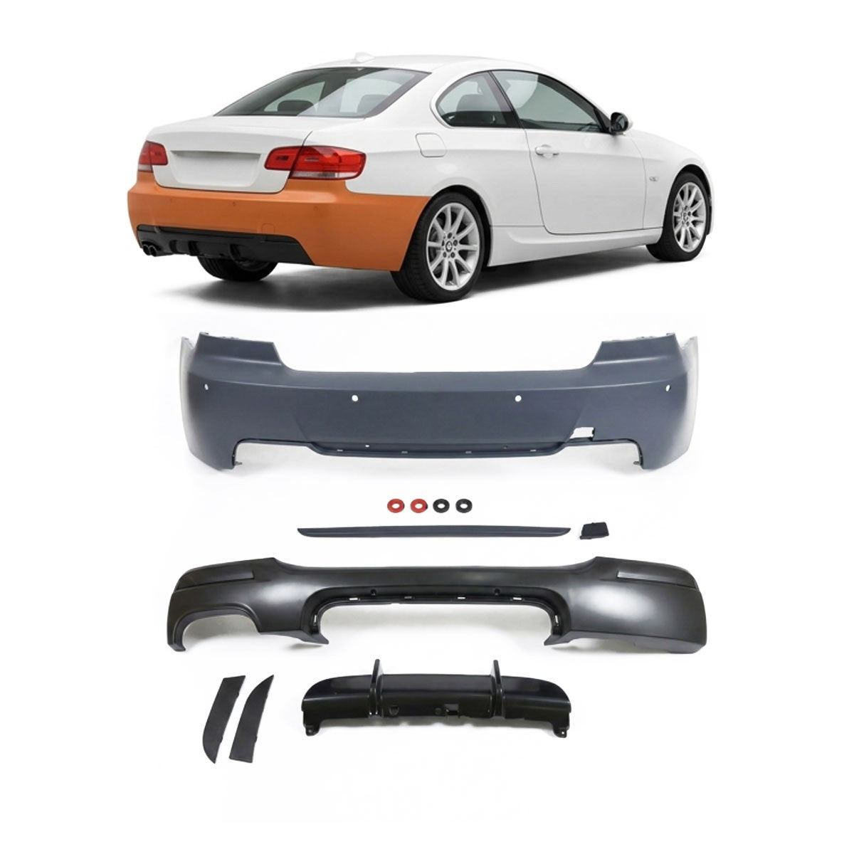 Heckstoßstange mit PDC Diffusor passend für BMW 5er G31 Touring 2020-2023