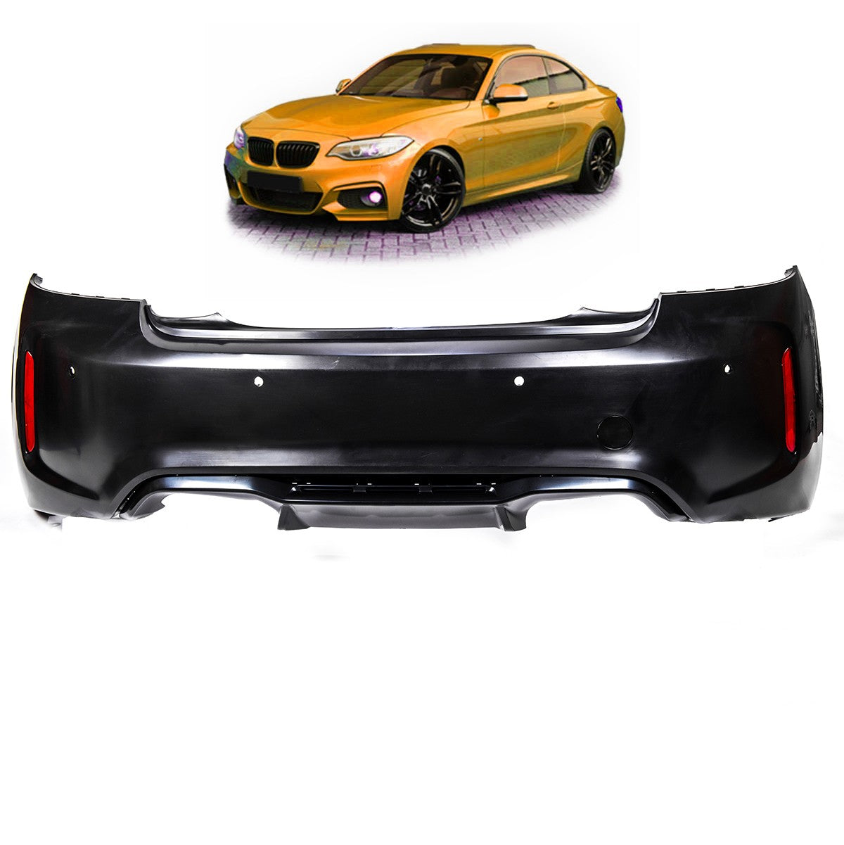 Heckstoßstange mit PDC & Diffusor passend für BMW 2er F22 F23 2014-2021