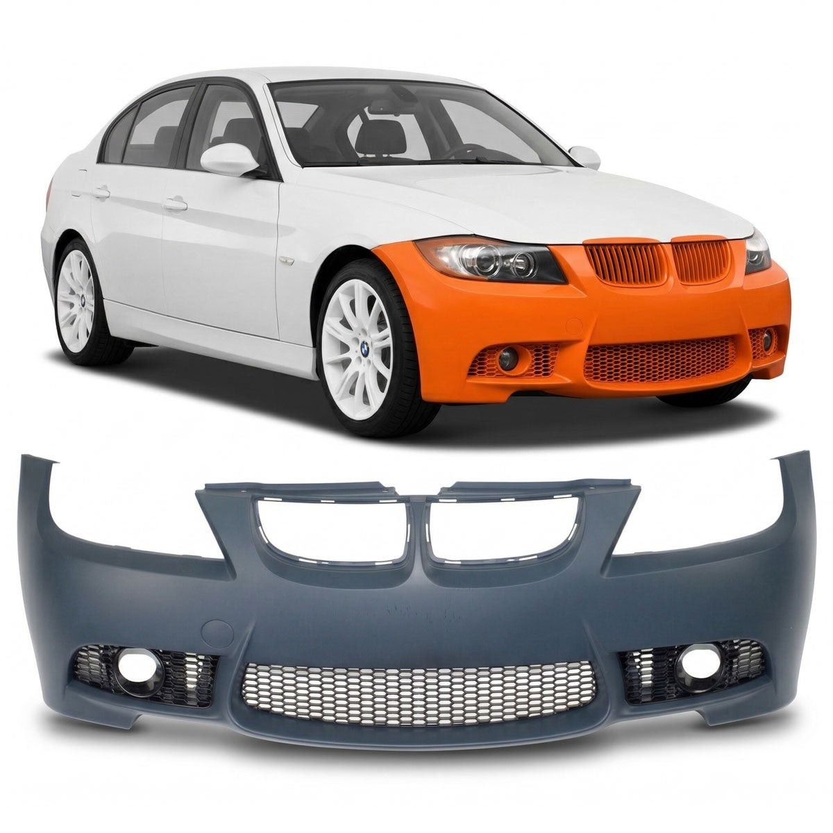 Frontstoßstange grundiert ohne PDC passend für BMW 3er E90 E91 2005-2008
