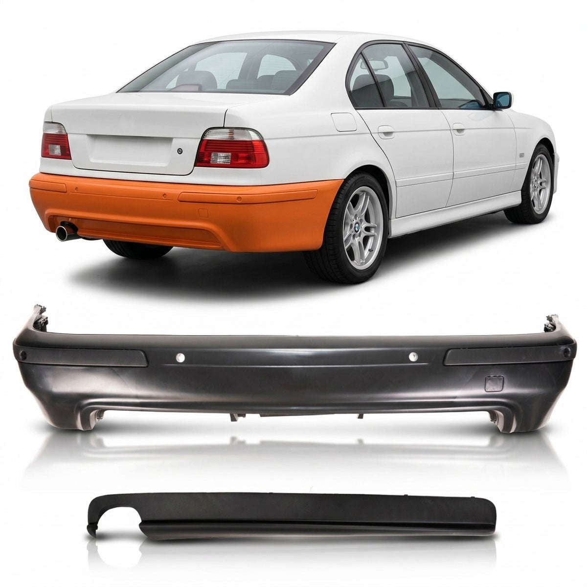 Heckstoßstange mit PDC passend für BMW 5er E39 Limousine 1995-2003