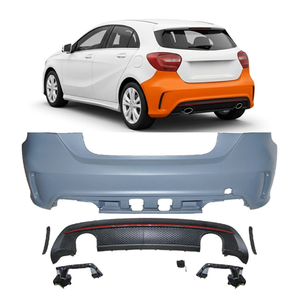 Heckstoßstange Sport mit Diffusor passend für Mercedes A-Klasse W176 2012-2015