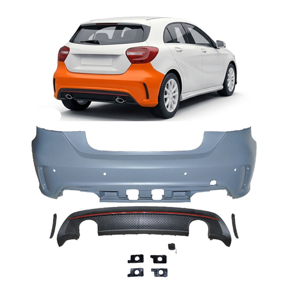 Heckstoßstange mit Diffusor passend für Mercedes A-Klasse W176 2012-2015