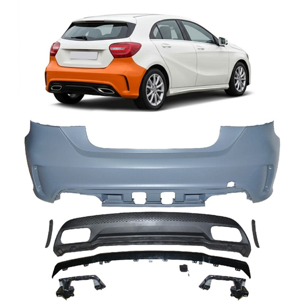 Heckstoßstange Sport mit Diffusor passend für Mercedes A-Klasse W176 2012-2015