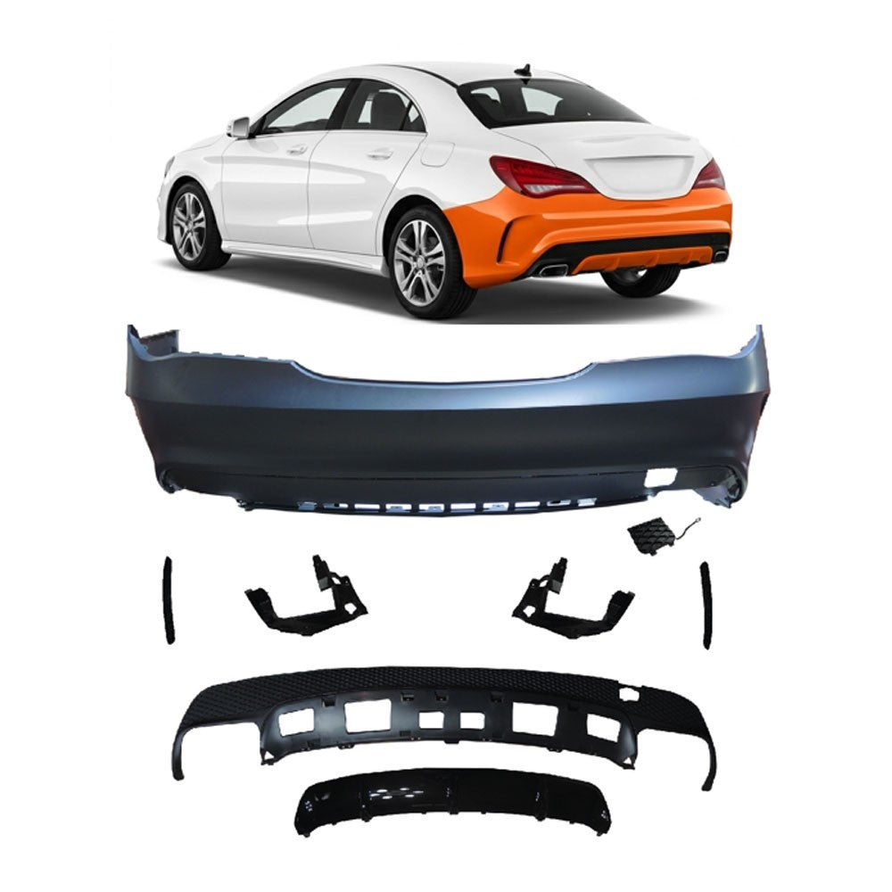 Sport-Heckstoßstange mit Diffusor passend für Mercedes CLA C117 Coupé 2013-2016
